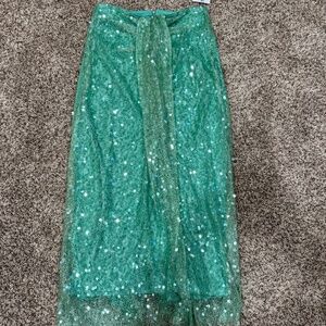 Zara Women’s Mint Green~Sequin All Over~Midi Length Pencil Skirt